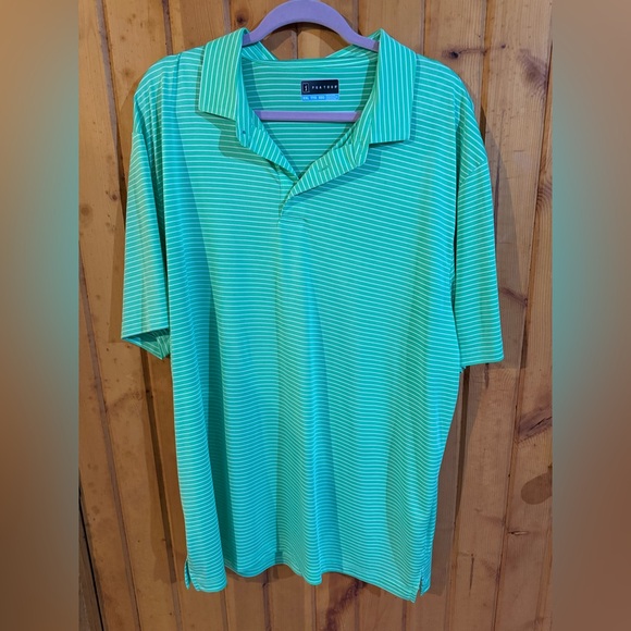 PGA Tour Other - PGA Tour Teal Striped Polo Shirt